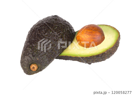 avocado slice isolated on white background avocado slice isolated on white background 120058277