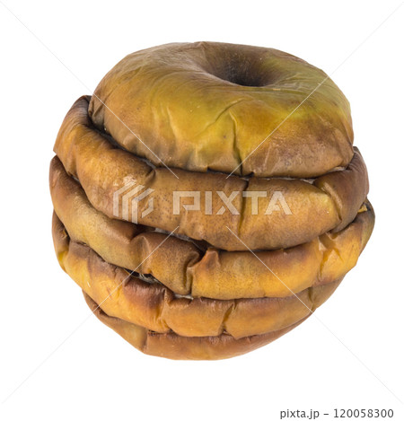 apple green dry rotten isolated white background 120058300