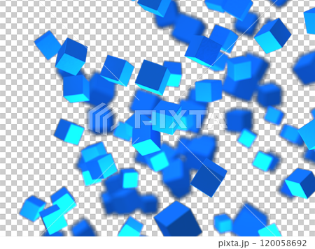 Background illustration with floating blue cubes 120058692