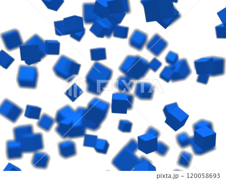 青い立方体が浮かぶ背景イラスト 120058693