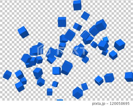 Background illustration with floating blue cubes 120058695