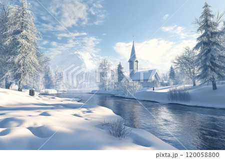 Beautiful winter forest landscape in sunny weather Beautiful winter forest landscape in sunny weather 120058800