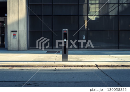 charging station for electric cars on city street 120058823