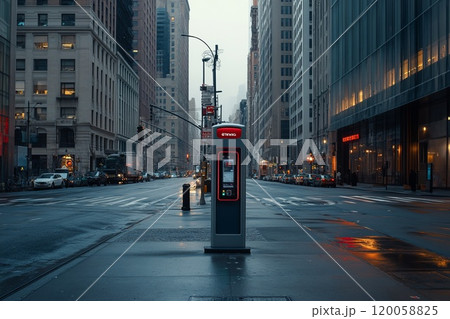 charging station for electric cars on city street 120058825