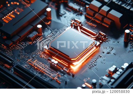 Macro Close-up CPU Processor 120058830