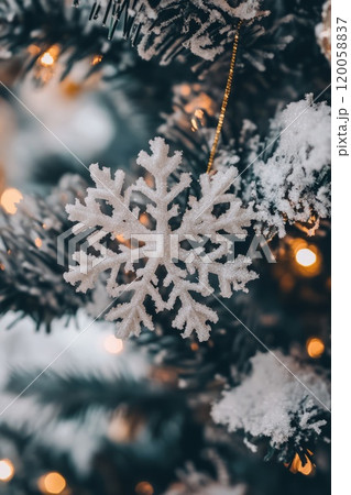 New Year background decoration holiday celebration tree snowflakes 120058837
