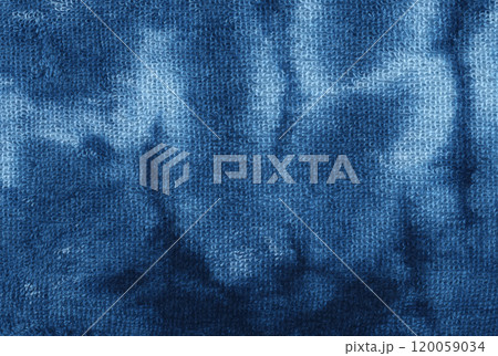 藍染め（紺色の布・染物繊維）背景画 120059034