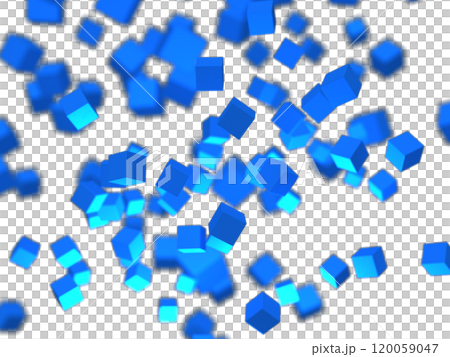 青い立方体が浮かぶ背景イラスト 120059047