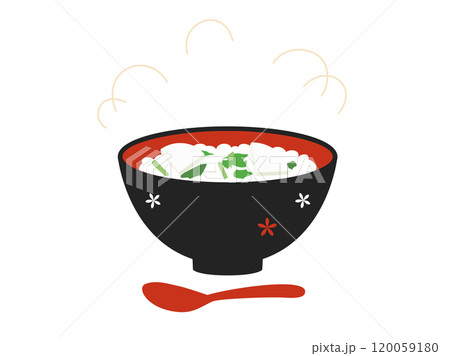 七草がゆをイメージしたイラスト　スプーン付き 120059180