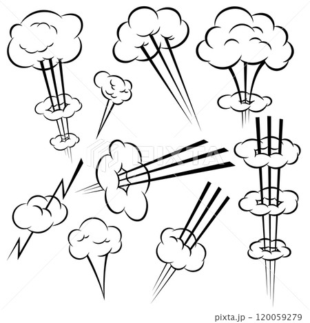 Set of speed lines in comic style. 120059279