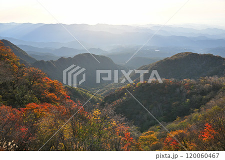 紅葉名所　秋色の景色　鳥居峠からの眺め　県立赤城公園　 120060467