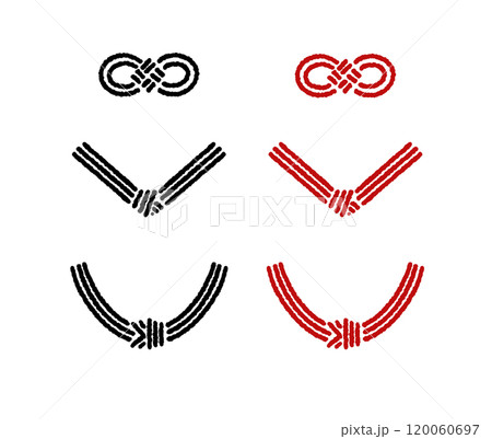 水引の手描き線画セット 120060697