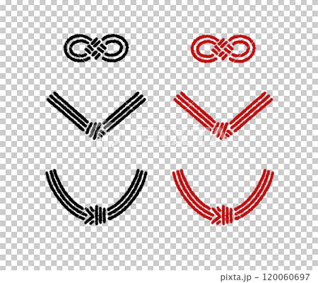 水引の手描き線画セット 120060697