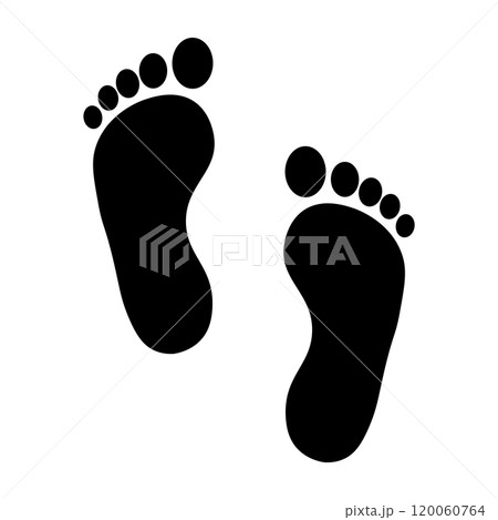 人の足跡のモノクロアイコンイラスト 人の足跡のモノクロアイコンイラスト 120060764
