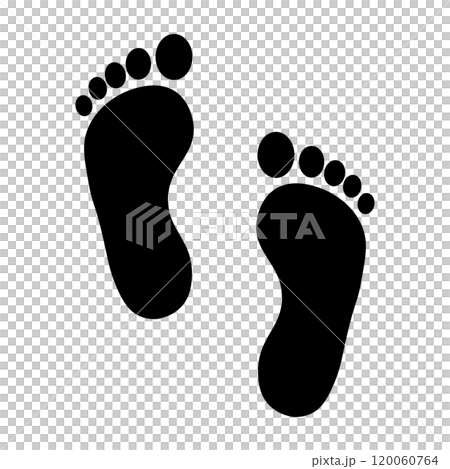 人の足跡のモノクロアイコンイラスト 人の足跡のモノクロアイコンイラスト 120060764