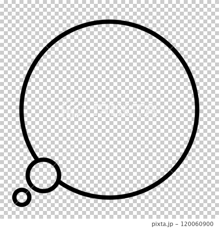 シンプルな丸い思考吹き出し(黒・線画のみ) シンプルな丸い思考吹き出し(黒・線画のみ) 120060900