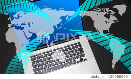 ノートパソコンのネットワークイメージ ノートパソコンのネットワークイメージ 120060956
