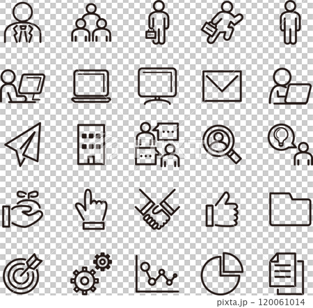 Business people icon pictogram emoticon mark line decoration illustration material set Business people icon pictogram emoticon mark line decoration illustration material set 120061014
