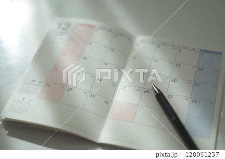 クリスマスにピントを合わせた12月の手帳 120061237