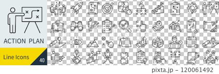 Action plan icon set 120061492