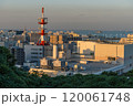 夕焼けに染まる横須賀市の街並み【平和中央公園から】 120061748