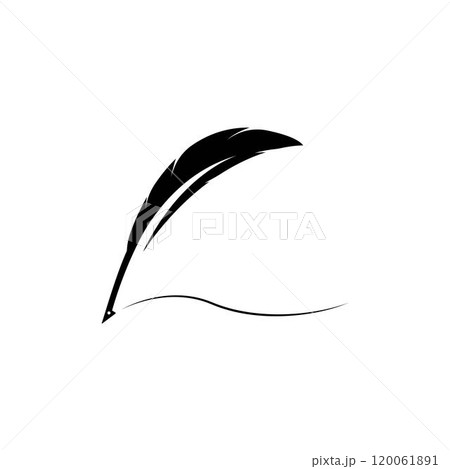 black feather isolated on white background 120061891