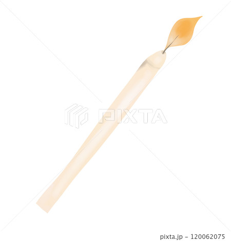 Long burning candle beige color, color digital illustration for printing and web use Long burning candle beige color, color digital illustration for printing and web use 120062075