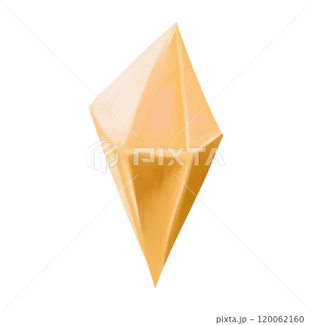 Crystal diamond shaped golden shiny glowing clipart in painting style, element from magic library set, for printing and web application Crystal diamond shaped golden shiny glowing clipart in painting style, element from magic library set, for printing and web application 120062160
