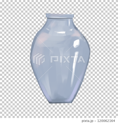 The vase light blue color in a picturesque style, element from the set magic library, for printing and web design 120062164