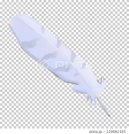 Bird feather lilac with stripes clipart in a picturesque style, element from the magic library set, for printing and web applications 120062165