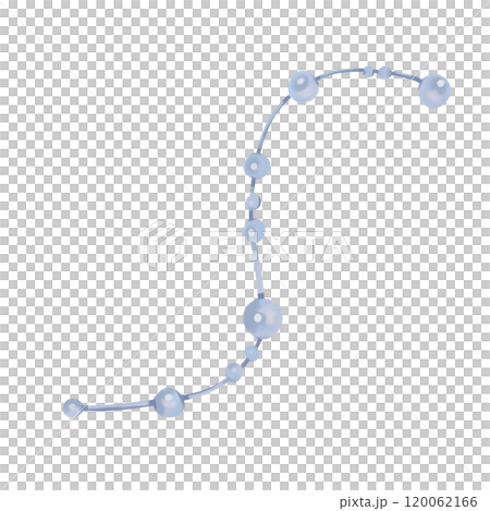 Thread with beads light purple color in a picturesque style, element from the set magic library, for printing and web design Thread with beads light purple color in a picturesque style, element from the set magic library, for printing and web design 120062166