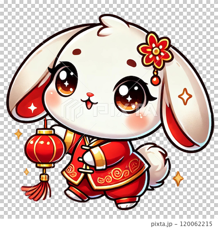 Cute rabbit character celebrating traditional festivals. Happy Chinese New Year 120062215