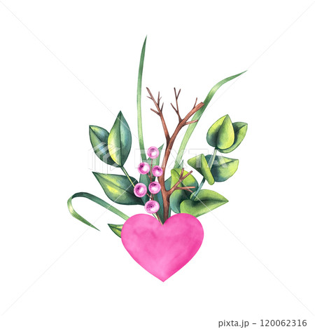 Watercolor Valentine's Day hand drawn illustration Watercolor Valentine's Day hand drawn illustration 120062316