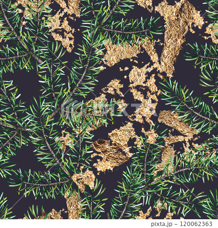 Watercolor New Year illustration hand drawn elements 120062363