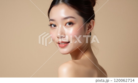 Flawless Elegance Asian Woman with Fresh, Radiant Skin 120062714