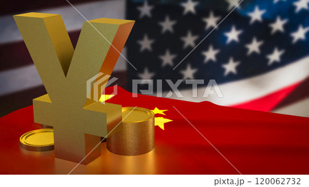 The Gold  yuan  symbol for Business concept 3d rendering. 120062732