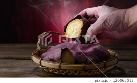 秋の味覚 焼き芋 （ さつまいも ） 120063015