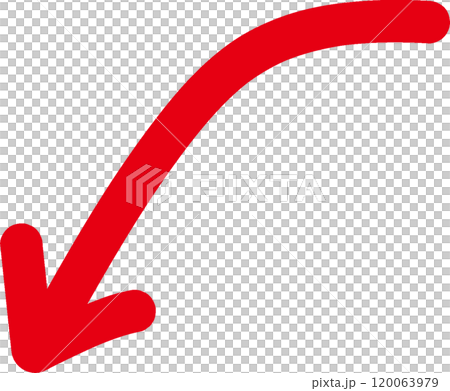 下向きの赤い矢印　イラスト素材　arrow 120063979
