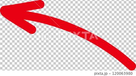 上向きの赤い矢印　イラスト素材　arrow 120063980