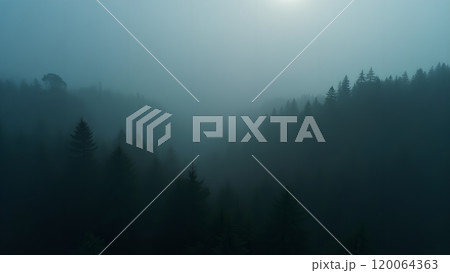 City hidden by fog, an aerial view ai generated City hidden by fog, an aerial view ai generated 120064363