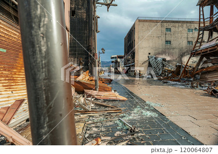 能登半島地震 焦土と化した輪島朝市の町並み 120064807
