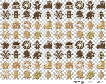 Cookie seamless pattern (3D, no shadow) E-2' Cookie seamless pattern (3D, no shadow) E-2' 120065064