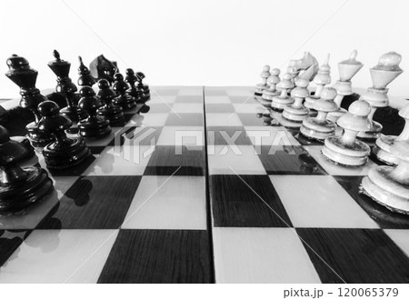 Chess pieces on the board 120065379