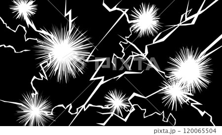 衝撃的な漫画風背景素材　白黒 120065504