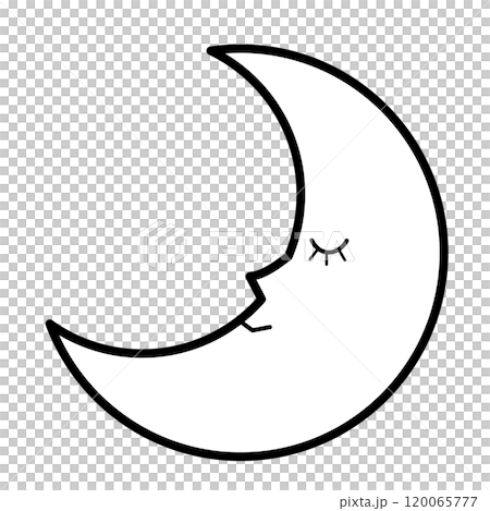 顔が描いてある三日月 120065777