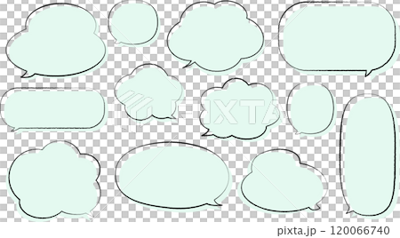 薄荷色簡單語音氣泡套裝 120066740