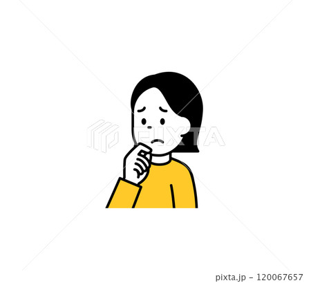 困った表情の女性のイラスト ベクター 困った表情の女性のイラスト ベクター 120067657