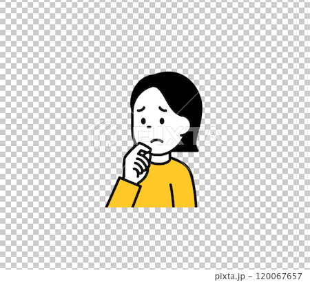 困った表情の女性のイラスト ベクター 困った表情の女性のイラスト ベクター 120067657