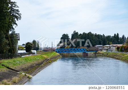栃木県/ 真岡鐵道 国内貴重橋梁・「五行川橋梁」（推奨土木遺産）とその周辺環境 120068551