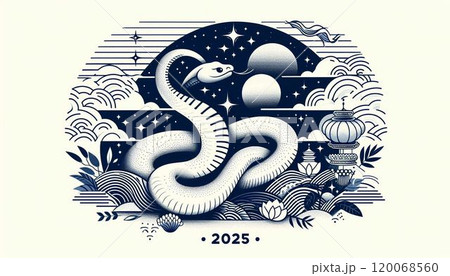 2025年　蛇年年賀状 120068560